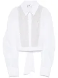 Elisabetta Franchi ruffle-detail cotton shirt - White