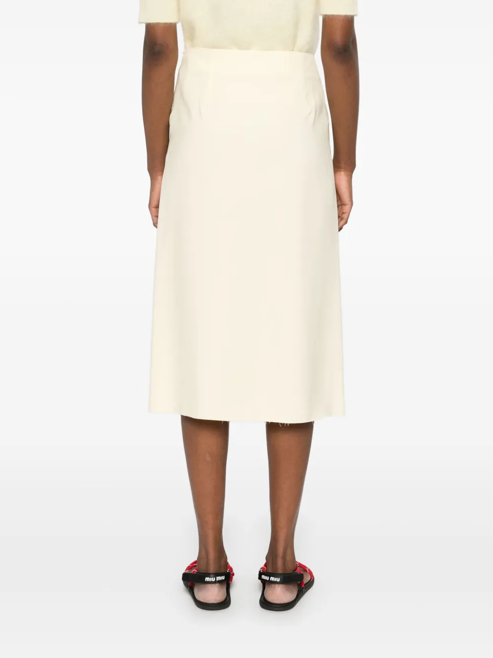 Shop Plan C Draped-detail Midi Dress In Yellow