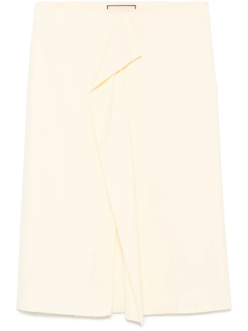 Plan C Midi-jurk met gedrapeerd detail Geel