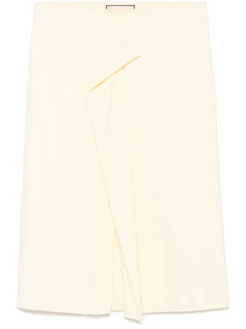 Plan C draped-detail midi dress