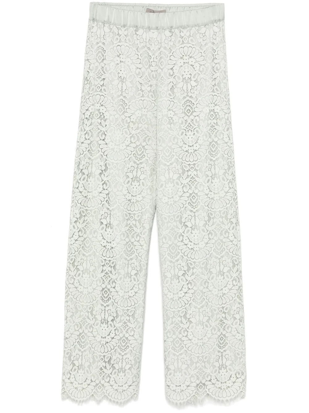 floral-lace trousers