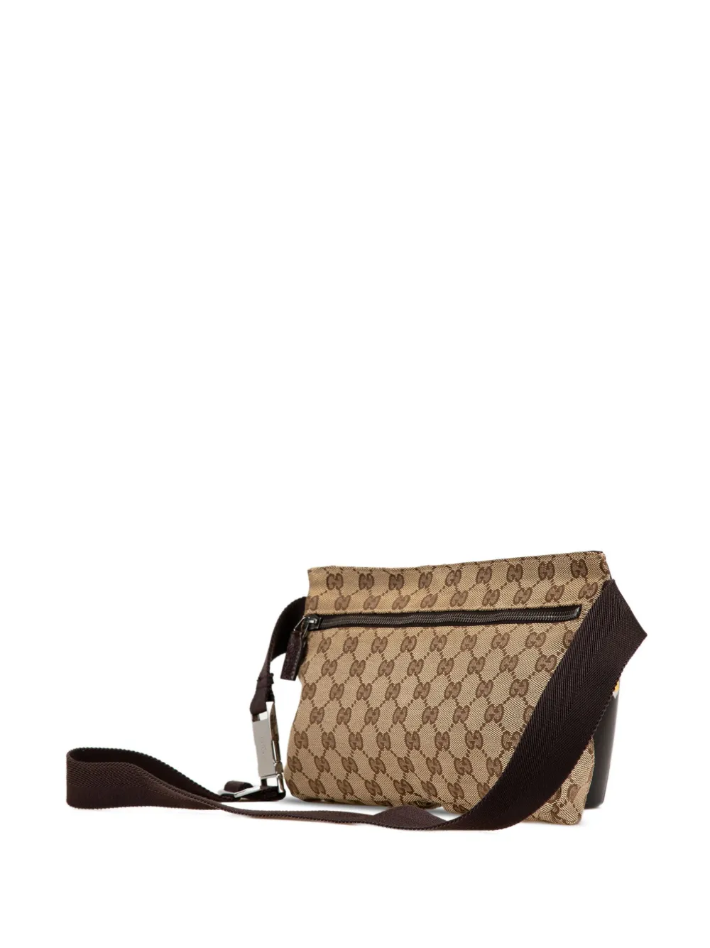 Gucci Pre-Owned 2000-2015 GG Canvas Double Pocket belt bag - Bruin