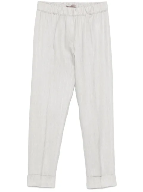 D.Exterior pantalones de sarga con motivo pied de poule