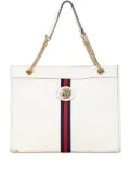 Gucci Pre-Owned 2000-2015 Large Web Leather Rajah tote bag - White