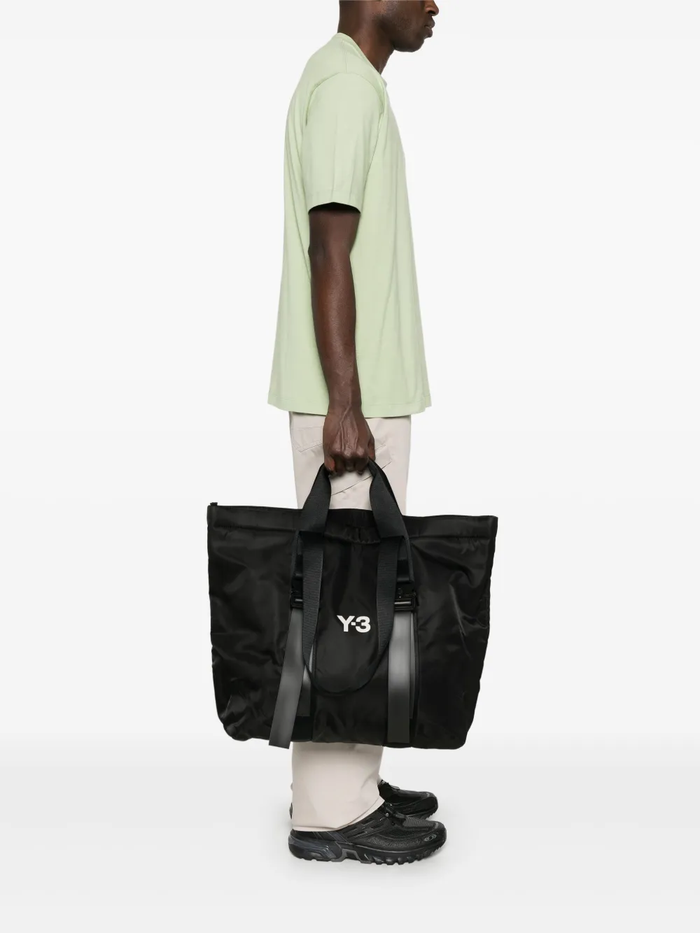 Y-3 Shopper met logoprint - Zwart