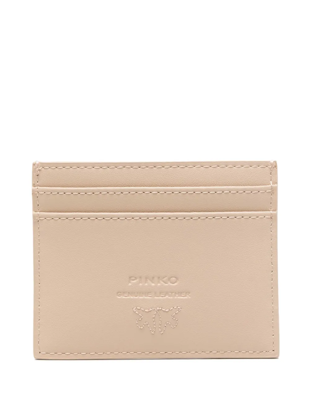 PINKO leather card holder - Beige