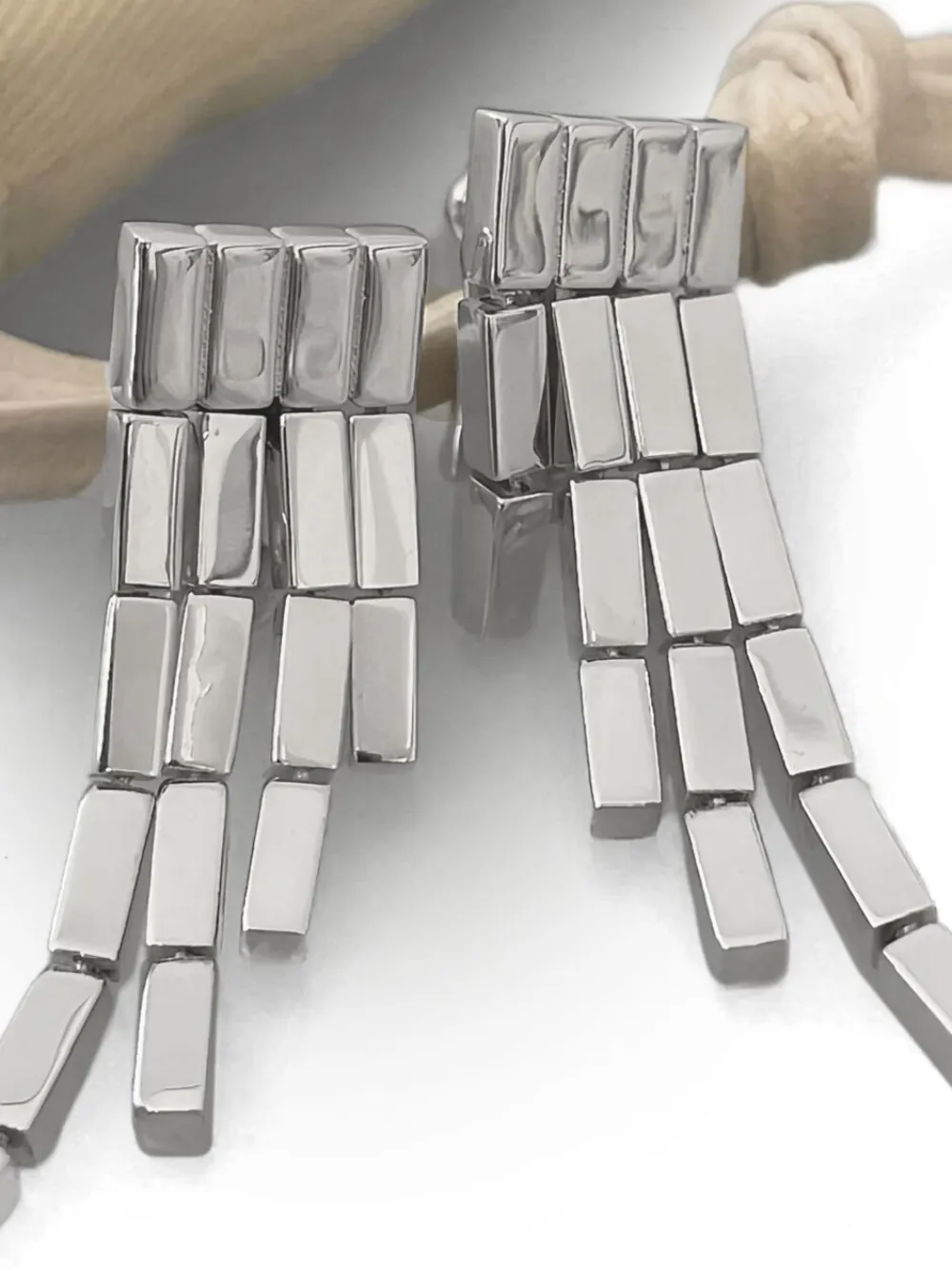 Phoebe Philo geometric cascade earrings - Zilver
