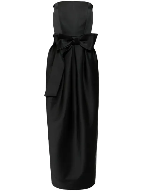 Dice Kayek vestido de fiesta strapless con detalle de moño