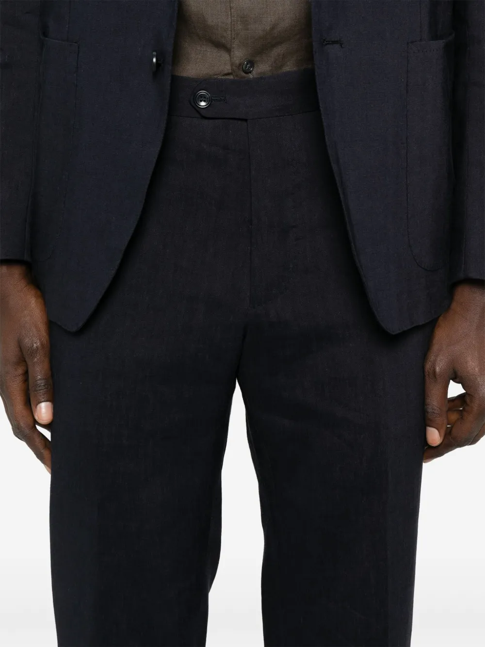Shop Tagliatore Brooch-detail Suit In Blue