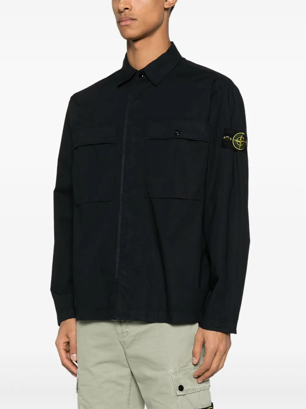 Stone Island Compass-badge Jacket In Black