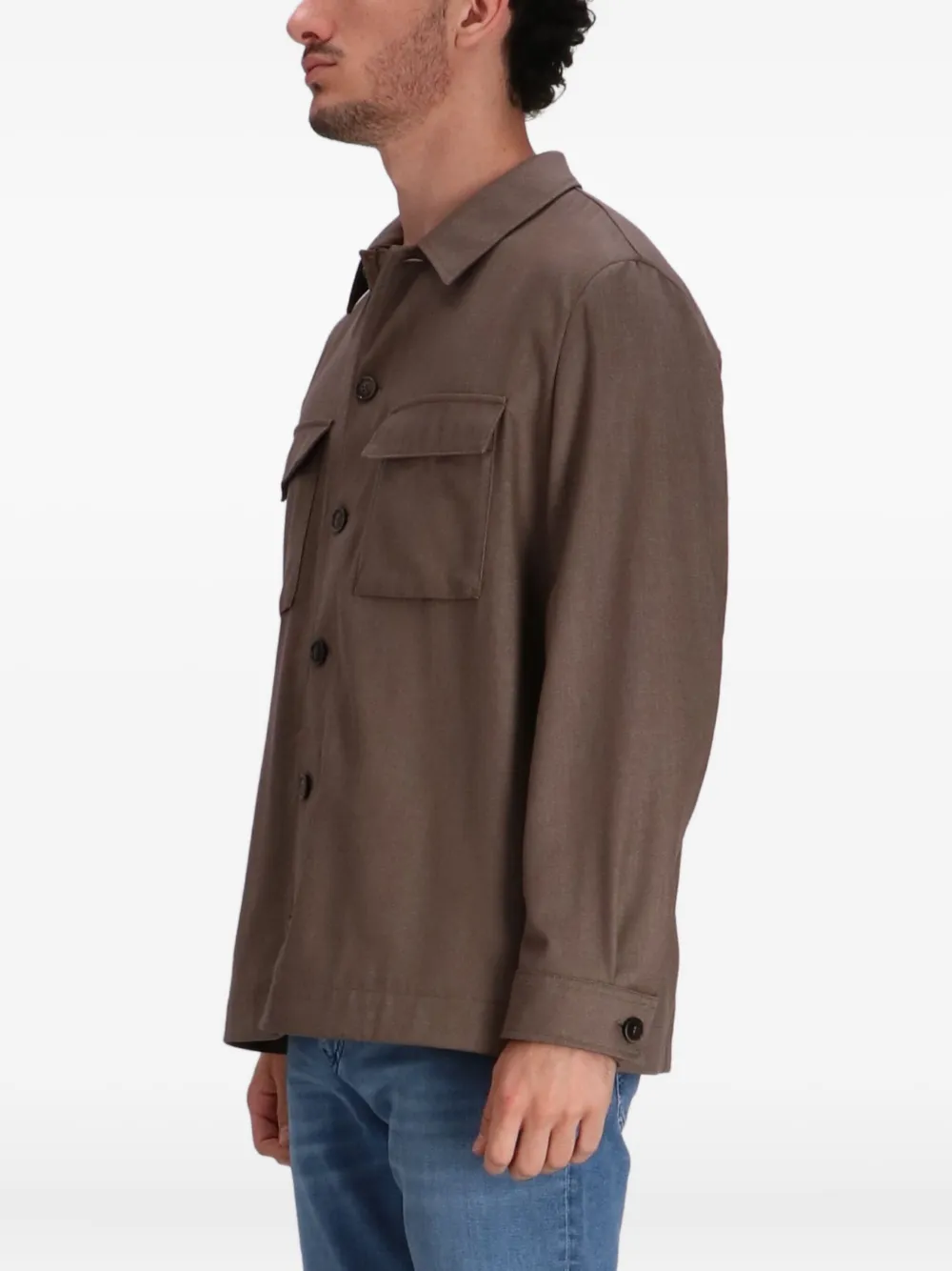 BOSS Corvin button-up cargo shirtjack Bruin