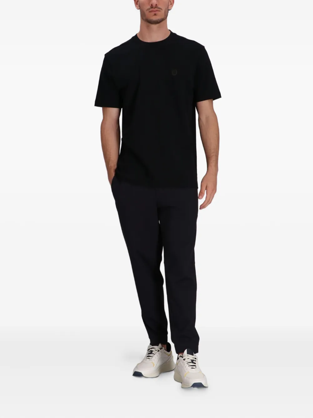BOSS T-shirt met geborduurd logo Zwart