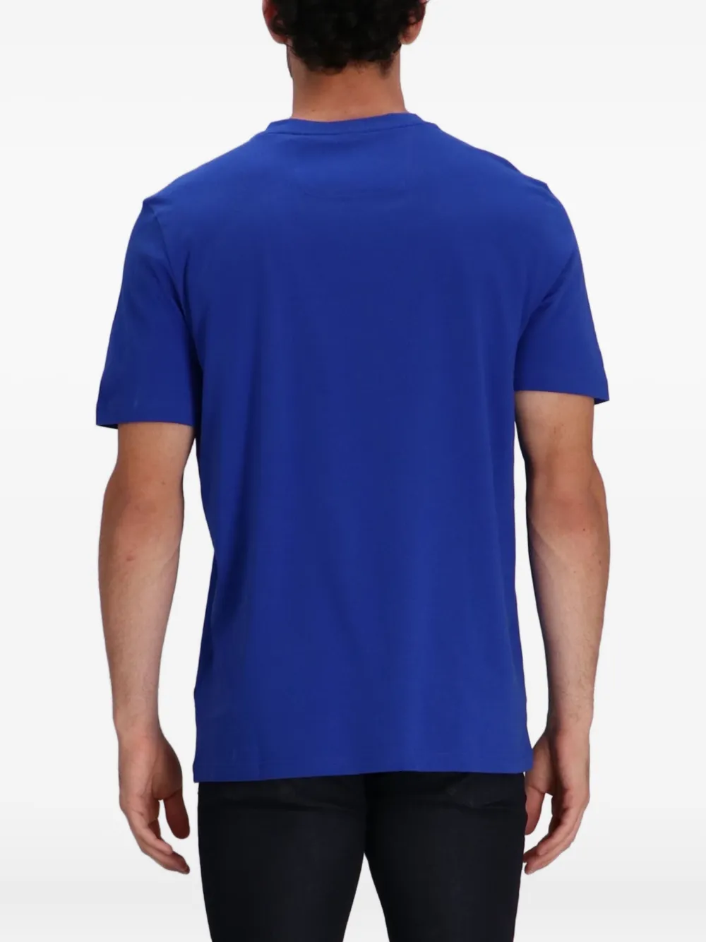 BOSS Katoenen T-shirt met logoprint Blauw