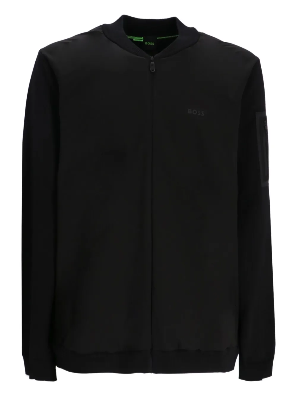 BOSS logo-embroidered cotton cardigan | Black | Image 1