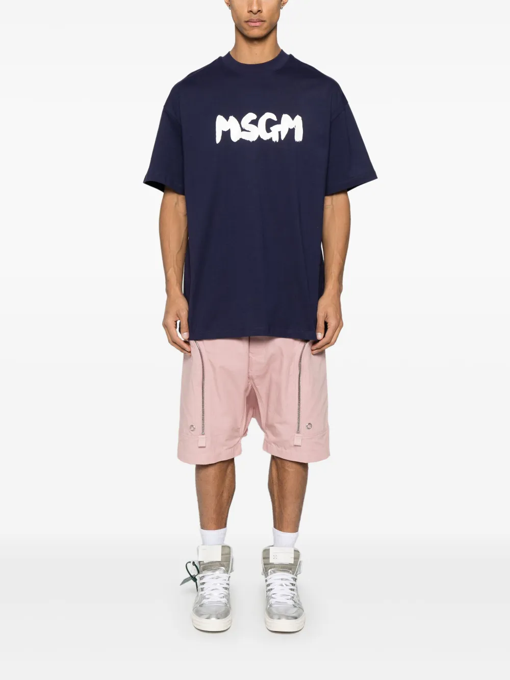 MSGM T-shirt met logoprint - Blauw