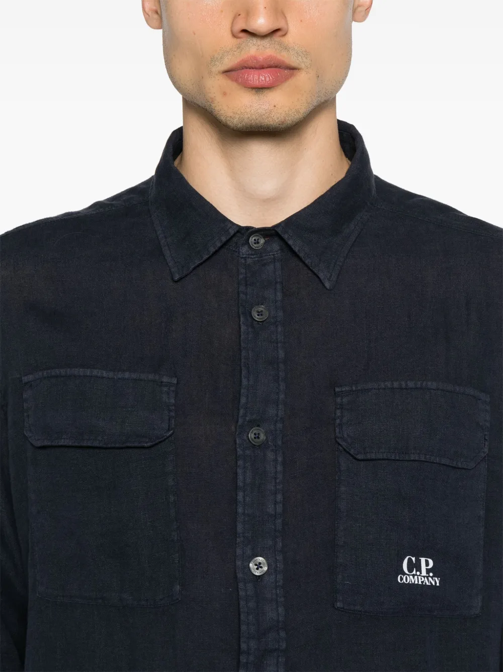 C.P. Company Linnen overhemd Blauw