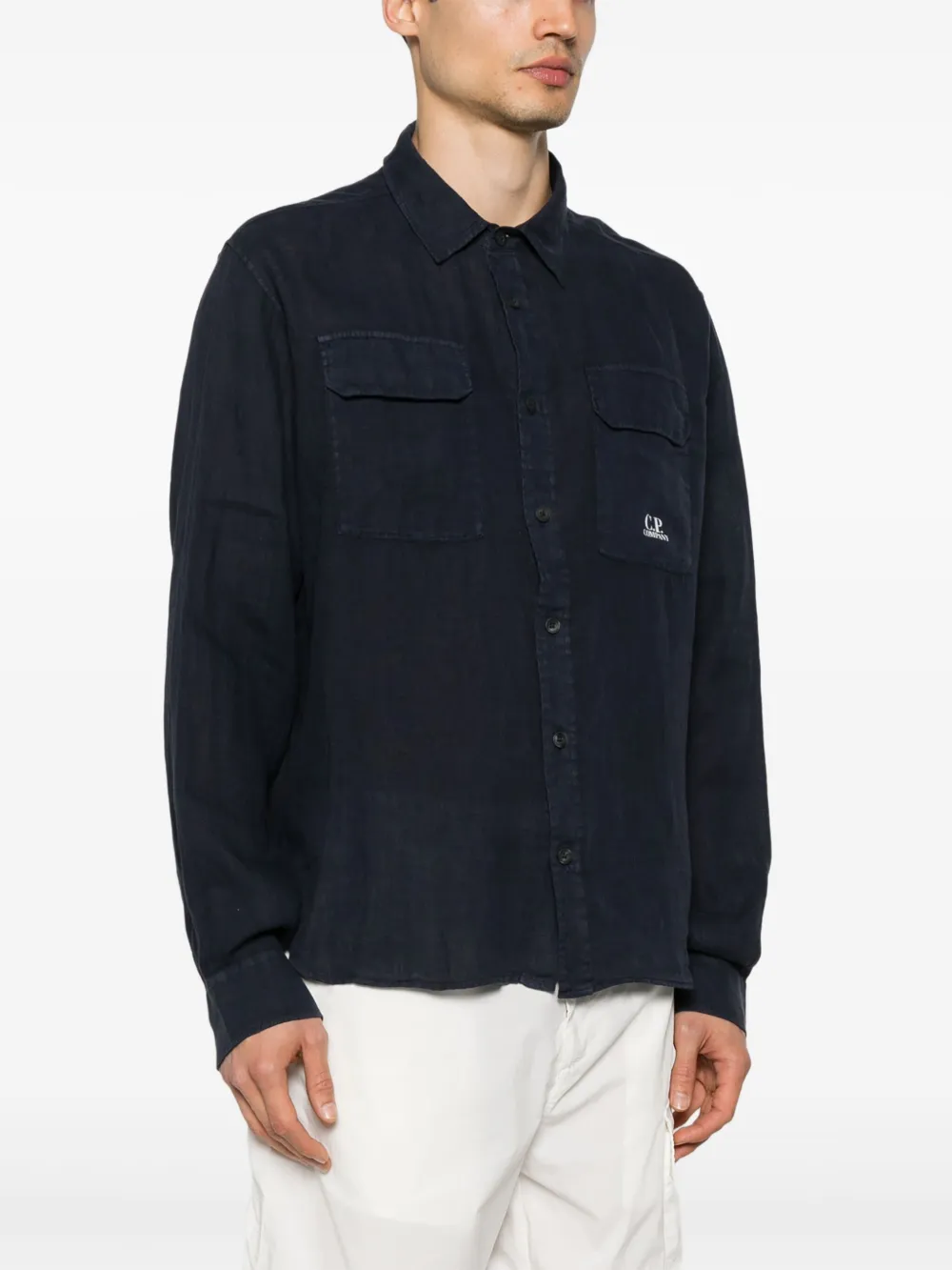 C.P. Company Linnen overhemd Blauw