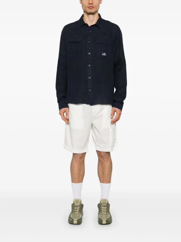 C.P. Company ロングスリーブ リネンシャツ | ブルー | FARFETCH JP