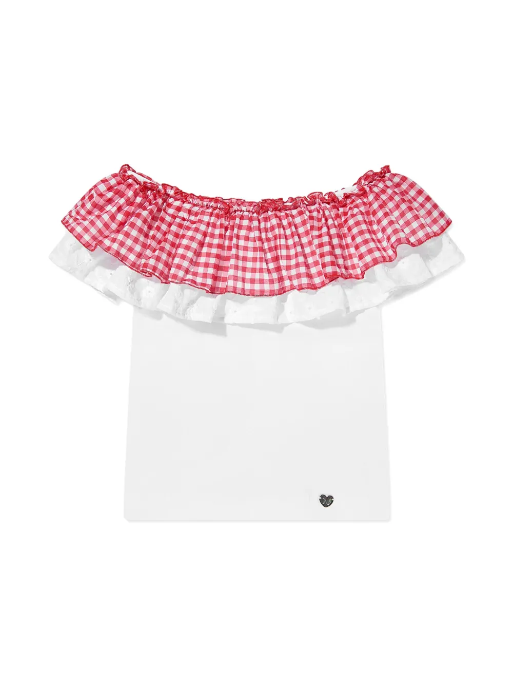 Monnalisa Shorts met gingham-ruit Wit