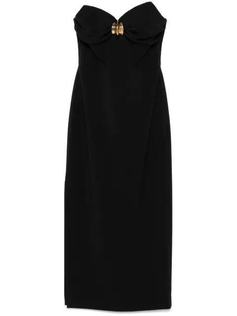 Elisabetta Franchi macro-bow crepe midi dress