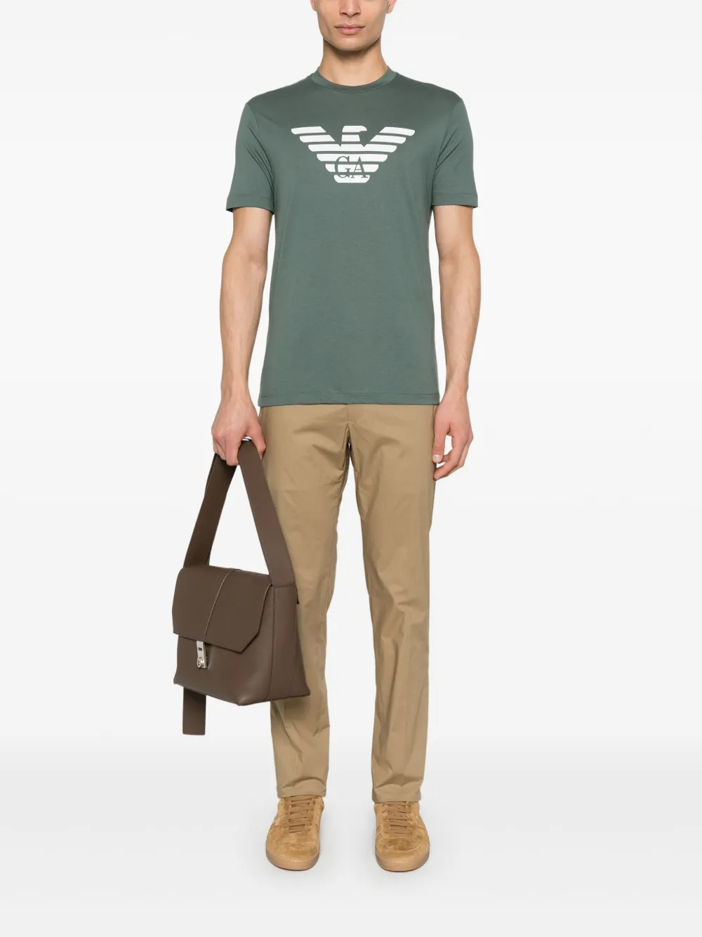 Emporio Armani T-shirt met logoprint - Groen