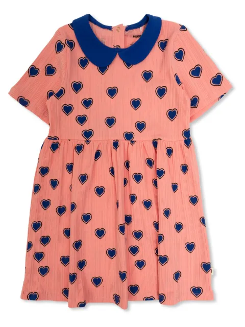 Mini Rodini vestido con corazones estampados