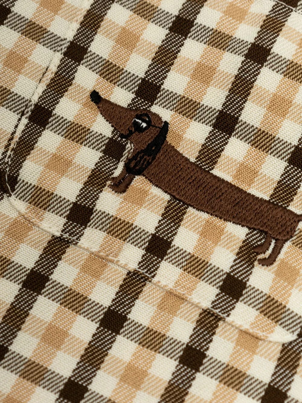 Shop Mini Rodini Short Sleeve Shirt In Brown