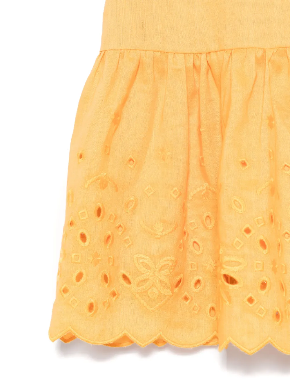 Ermanno Scervino Junior Jurk met broderie anglaise Geel