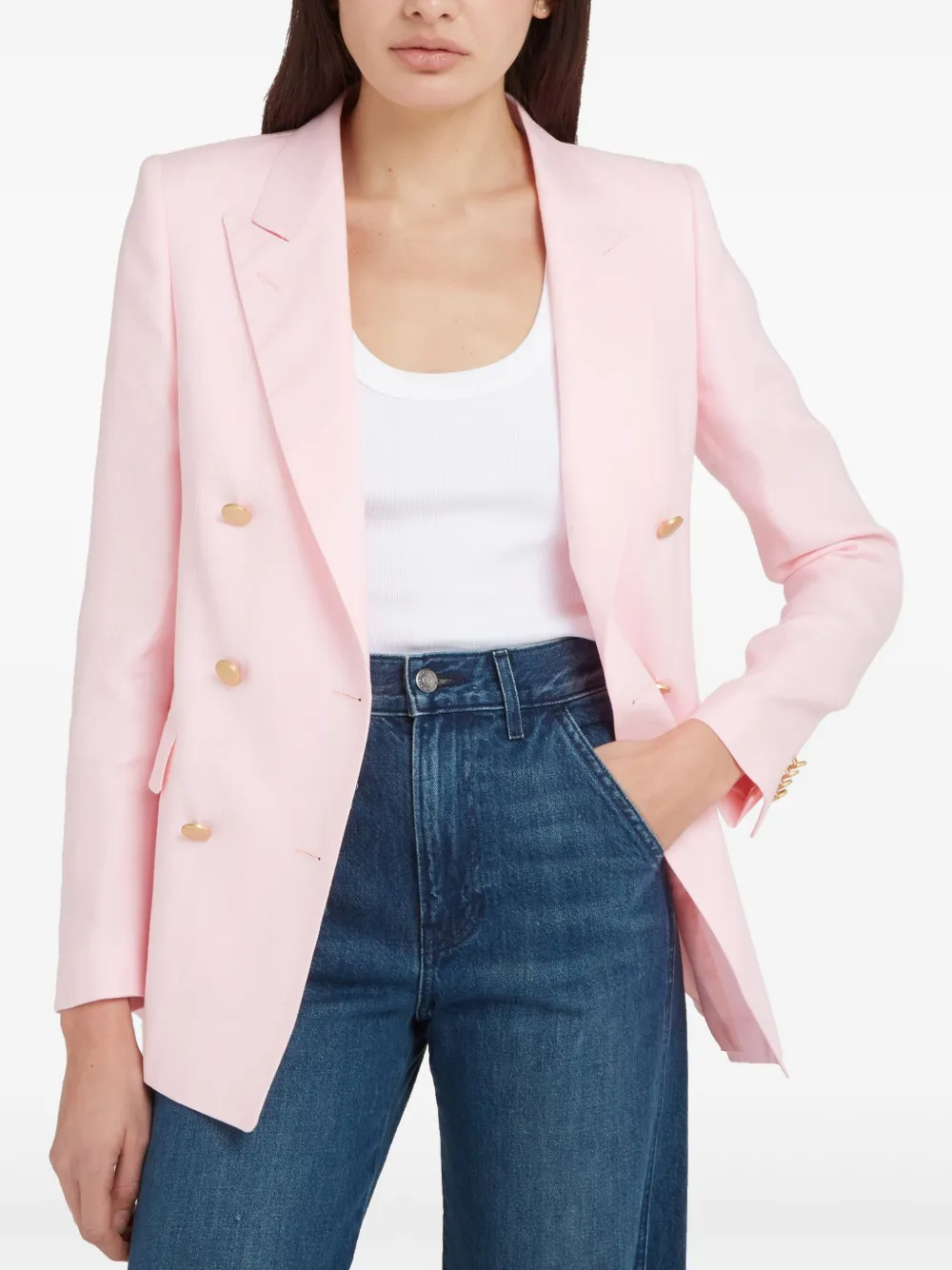 Tagliatore Blazer met dubbele rij knopen Roze