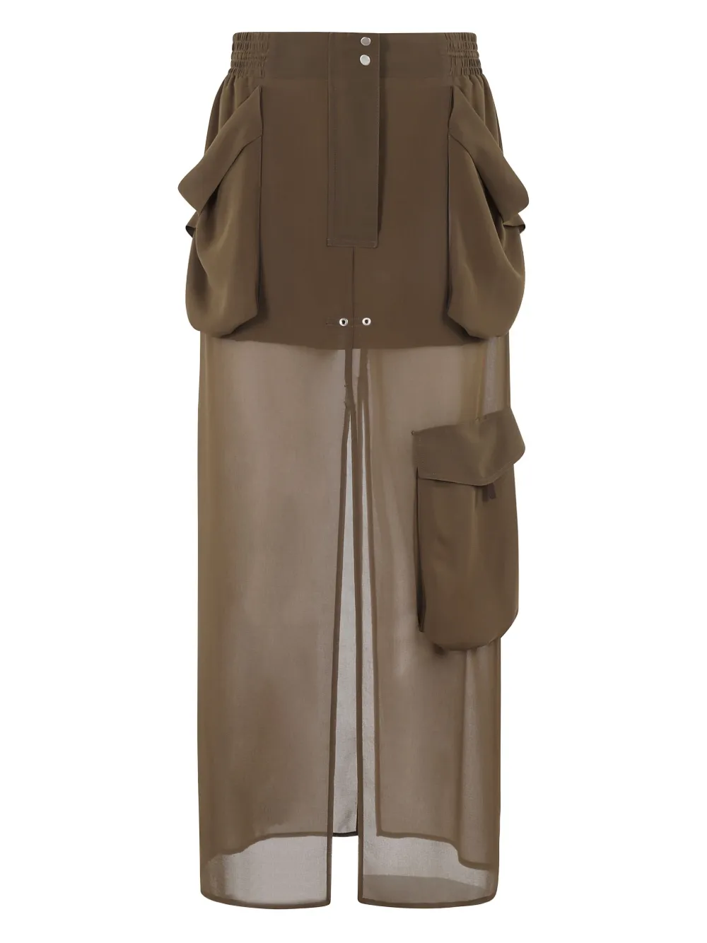 PINKO pocket-layered skirt Groen