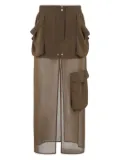 PINKO pocket-layered skirt - Green