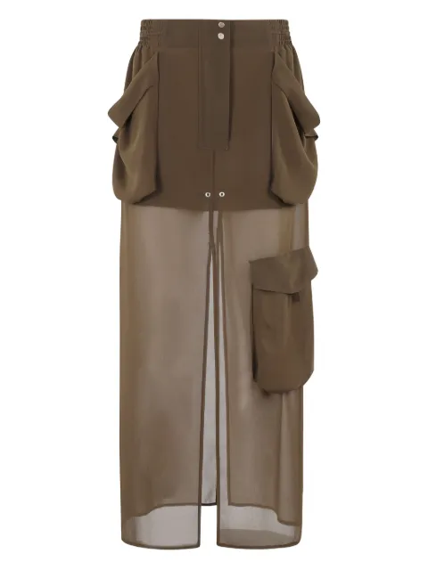 PINKO pocket-layered skirt