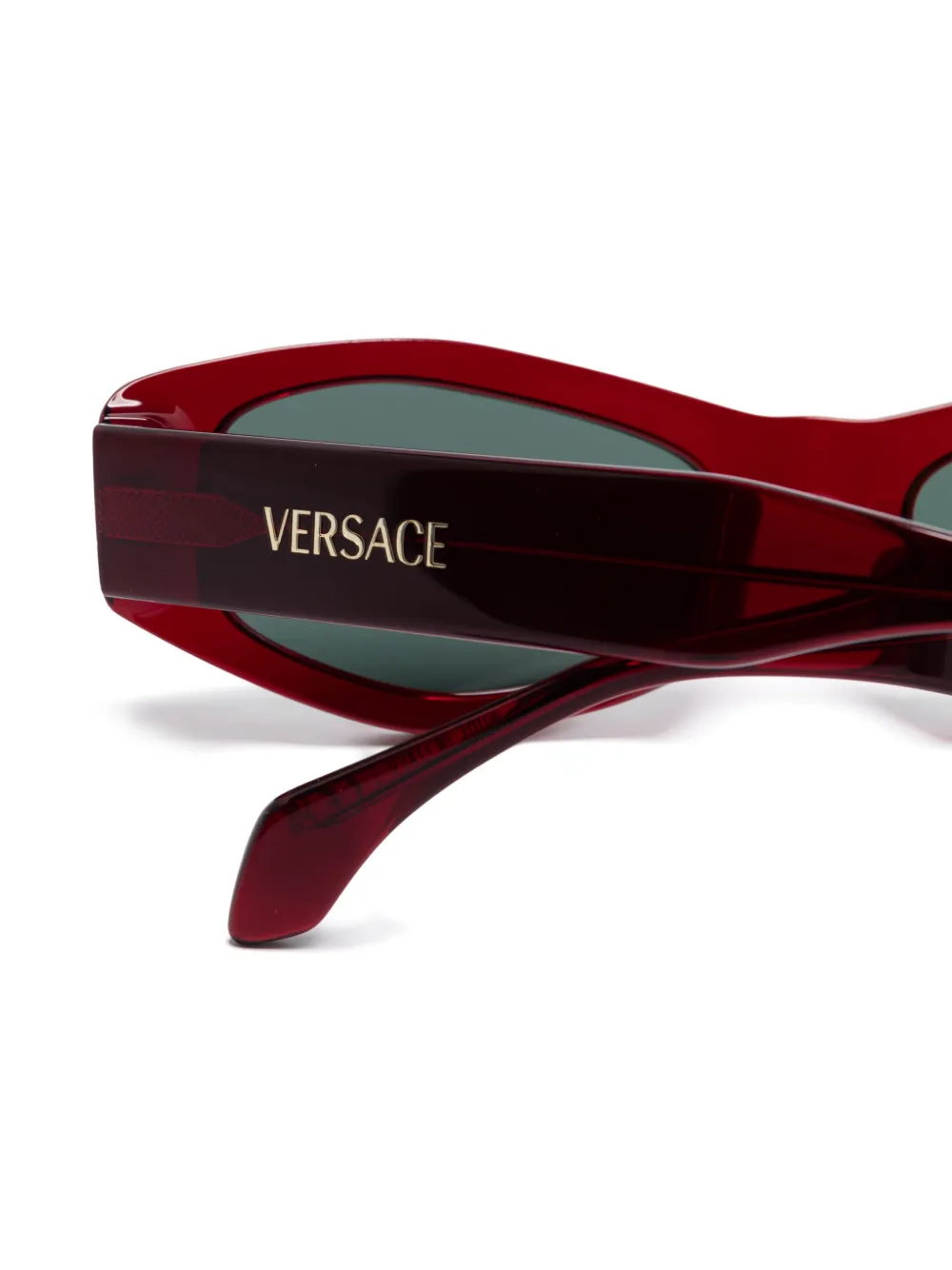 Versace Eyewear Zonnebril met logoprint Bruin