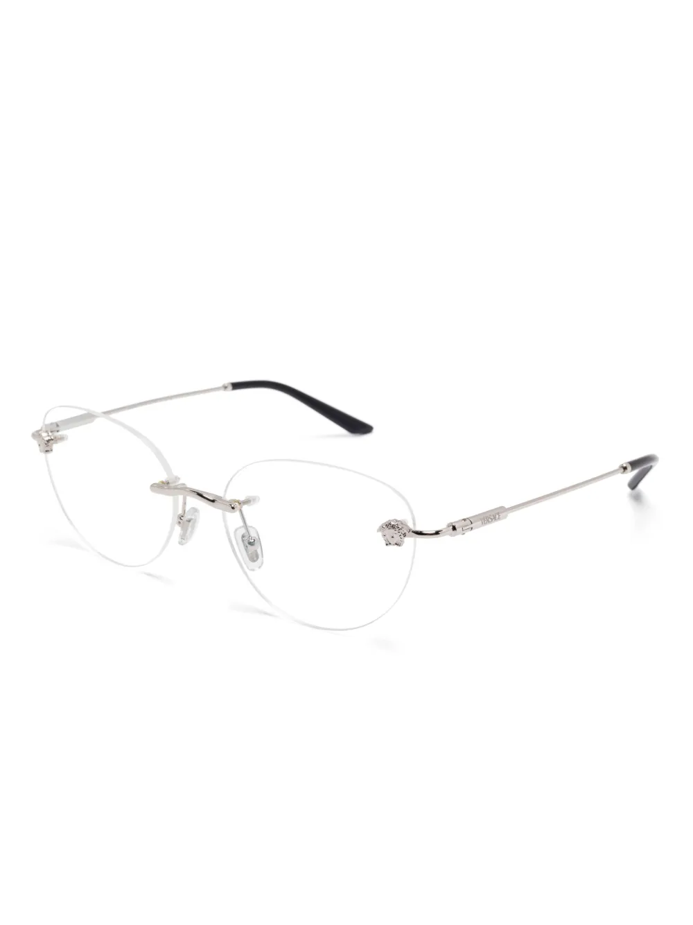 Versace Eyewear Zonnebril met randloos ovalen montuur - Zilver