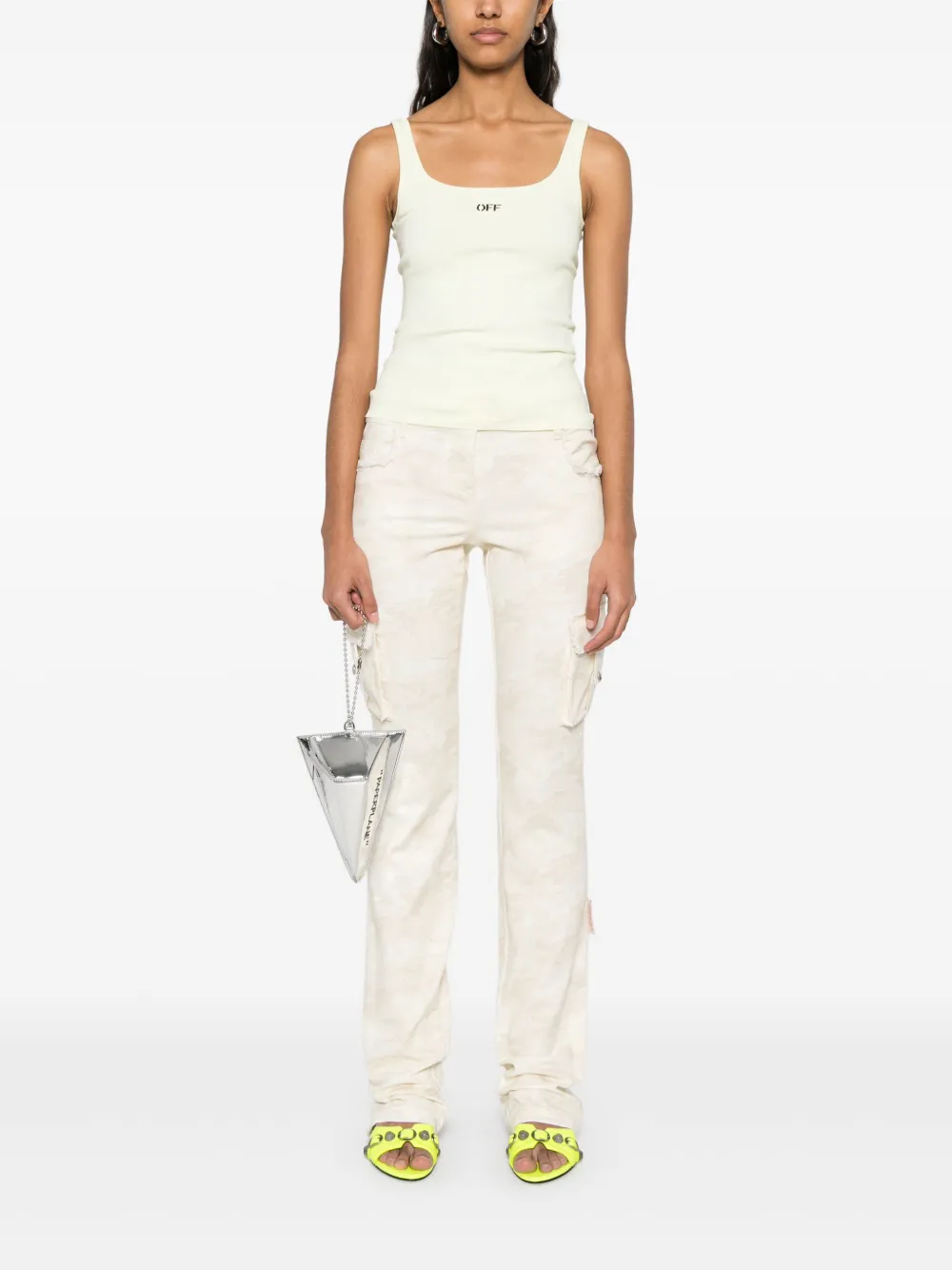 Off-White Tanktop met logoprint - Geel