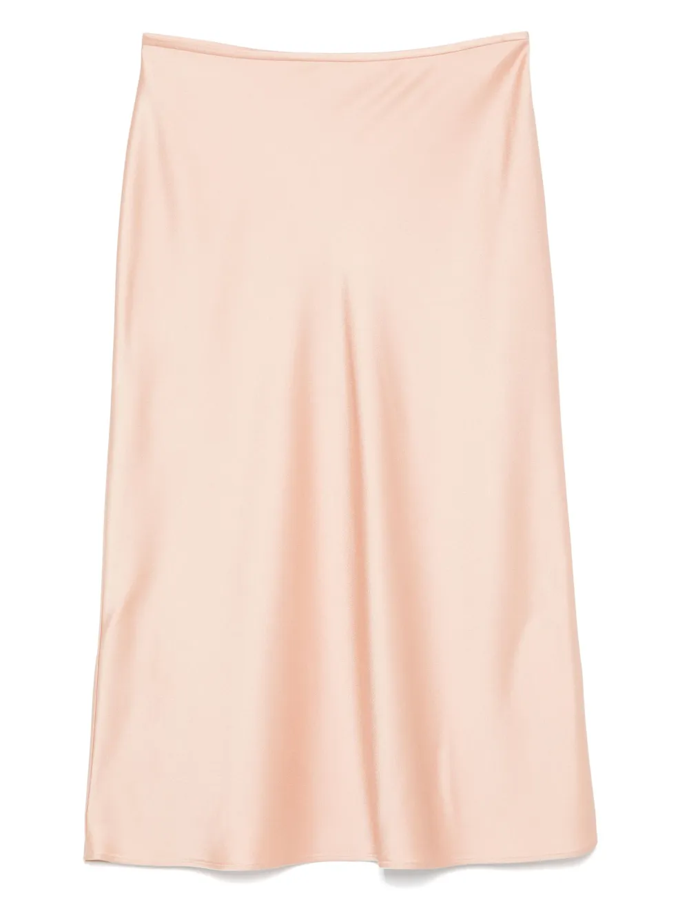 Blumarine Satin Midi Skirt In N0145 Eyeshadow Pink