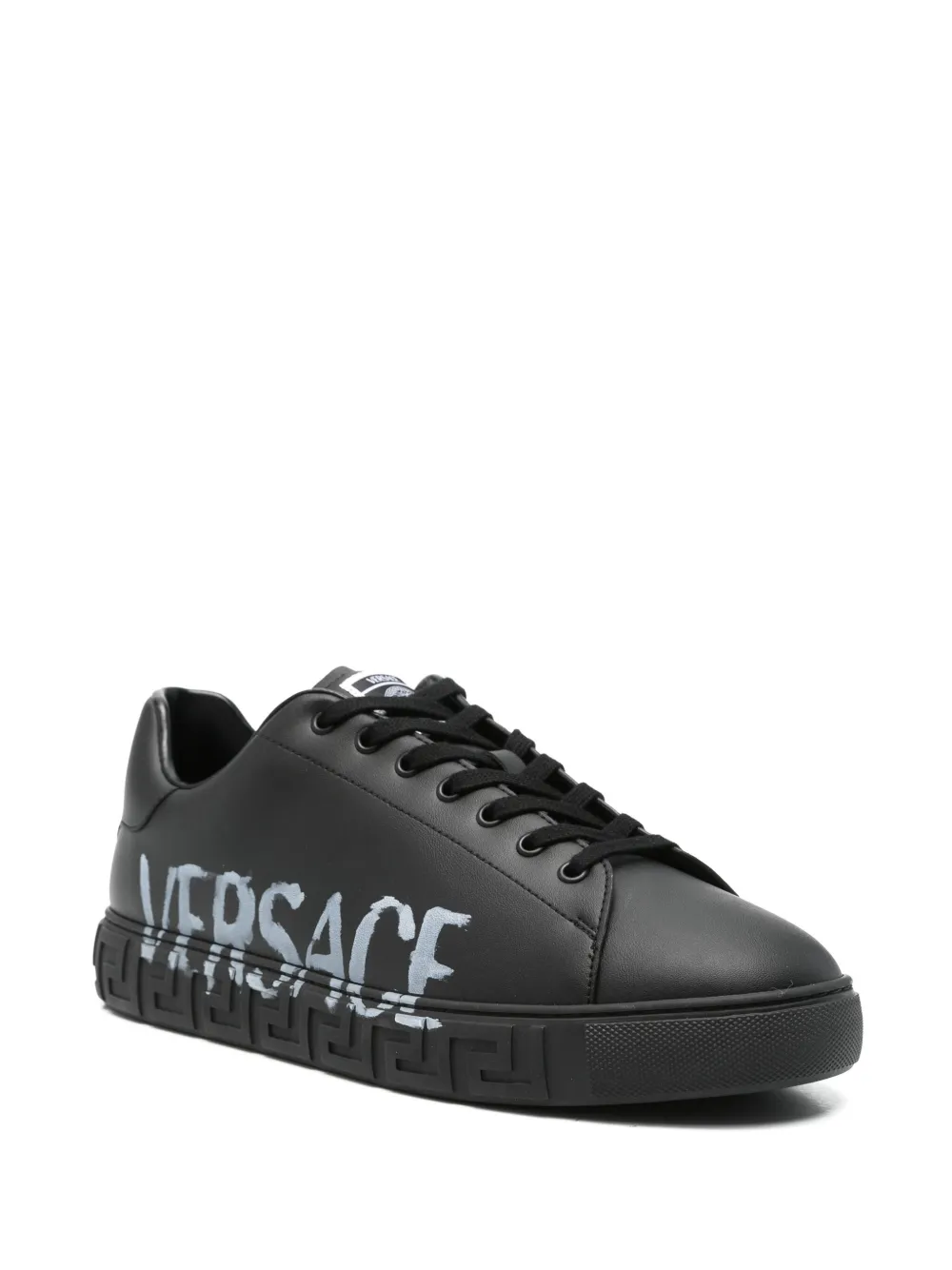 Versace Greca sneakers met logo - Zwart