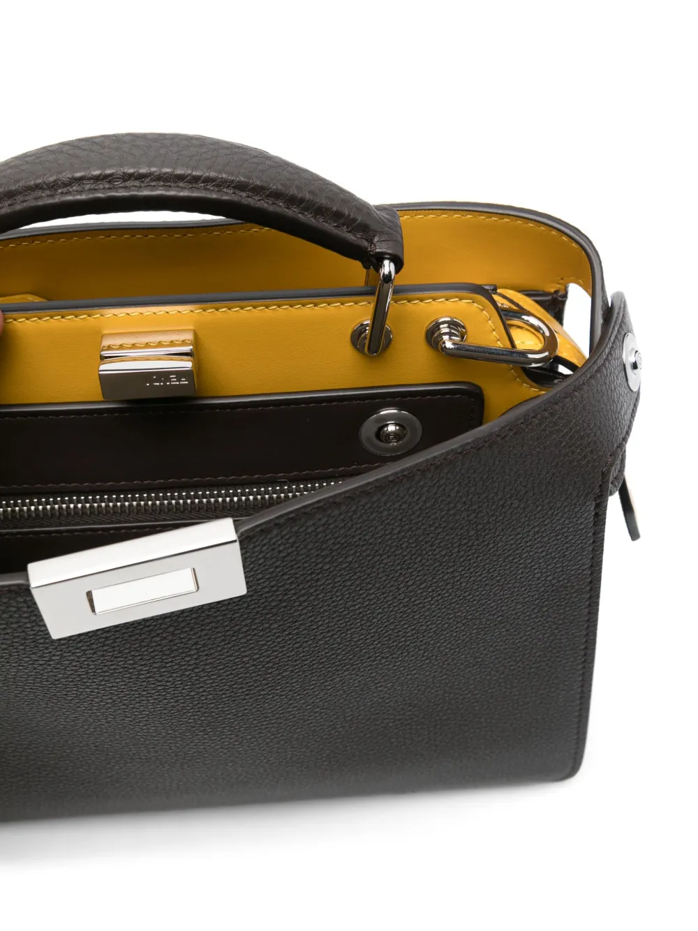 FENDI Kleine Peekaboo I See u leren shopper Bruin