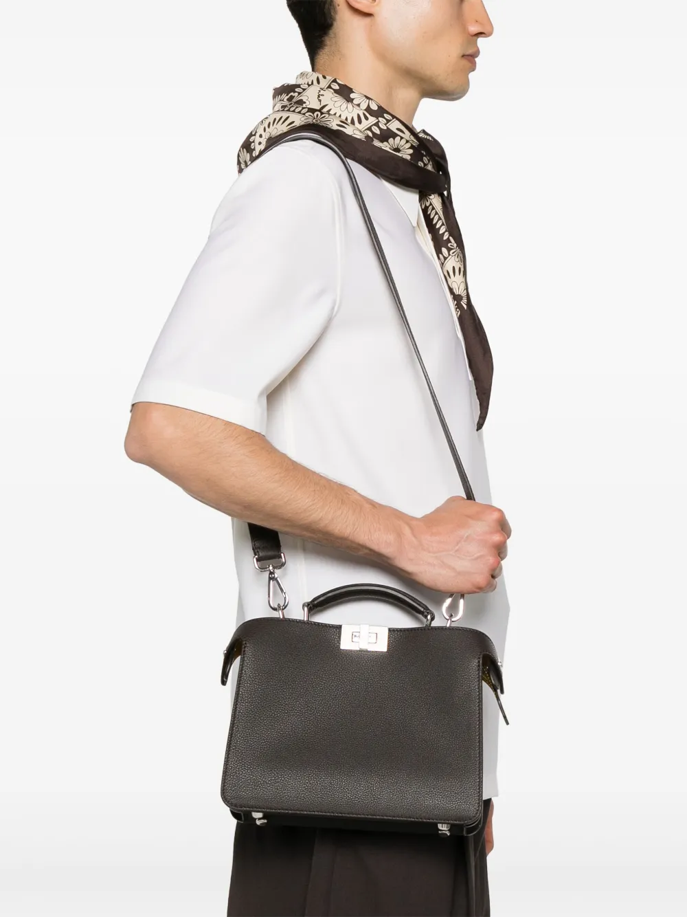 FENDI Kleine Peekaboo shopper Bruin