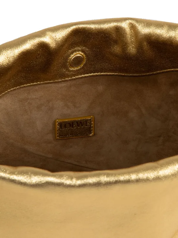 LOEWE フラメンコ メタリック クラッチバッグ | ゴールドトーン
