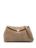 TOTEME T-Lock suede shoulder bag - Brown