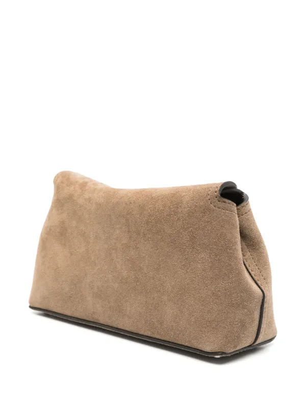 TOTEME T-Lock Suede Shoulder Bag | Brown | FARFETCH AZ