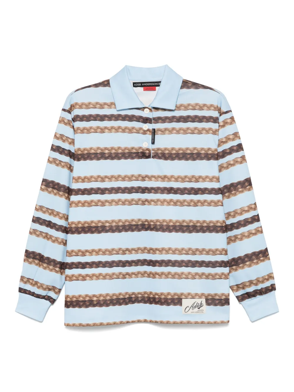 Andersson Bell hair braid-stripe polo top Blauw