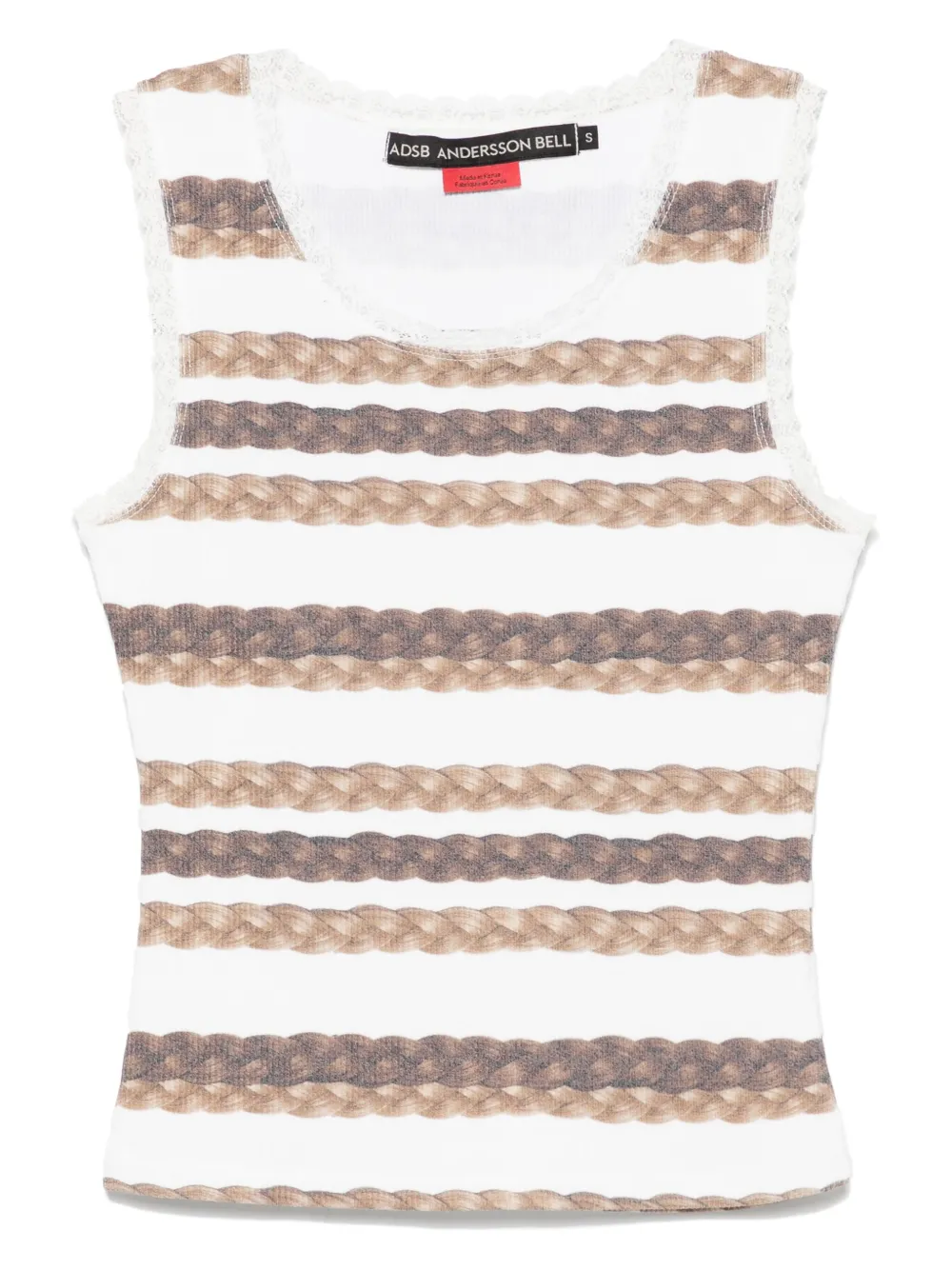 Andersson Bell Tanktop met gevlochten streep Wit