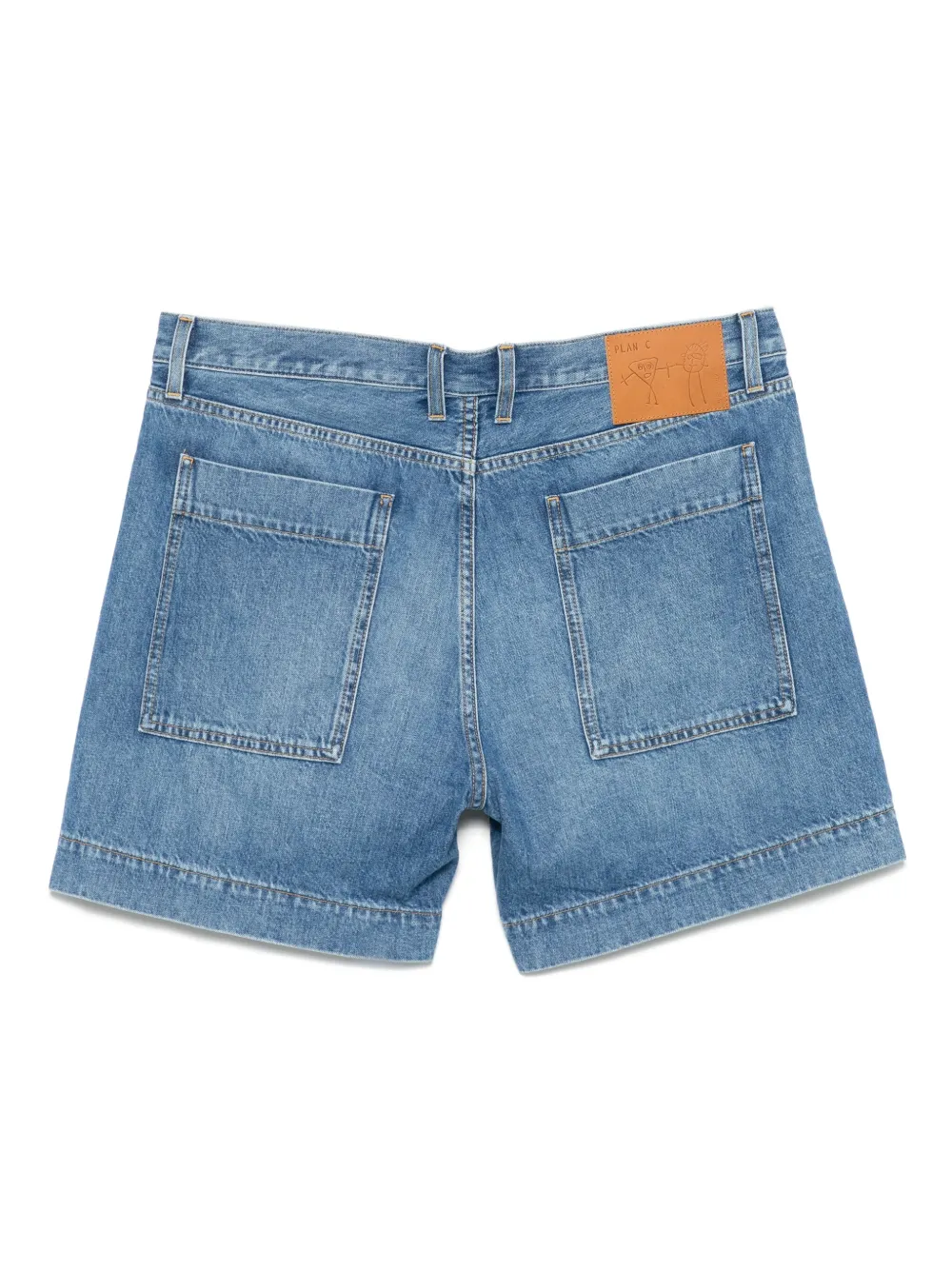 Plan C Denim shorts - Blauw