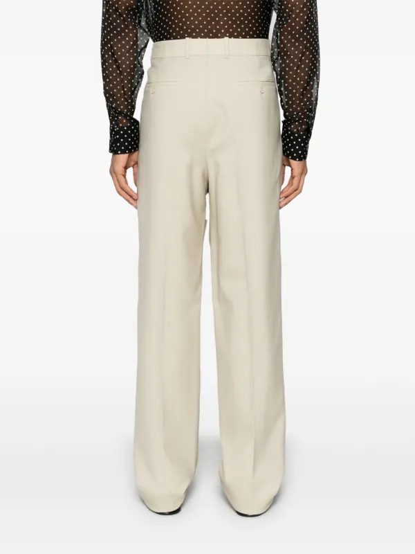 Saint Laurent Wool Trousers | Neutrals | FARFETCH NZ