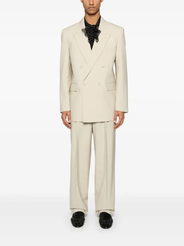 Saint Laurent Wool Trousers | Neutrals | FARFETCH NZ