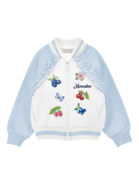 Monnalisa chamarra bomber con diseño de dos tonos