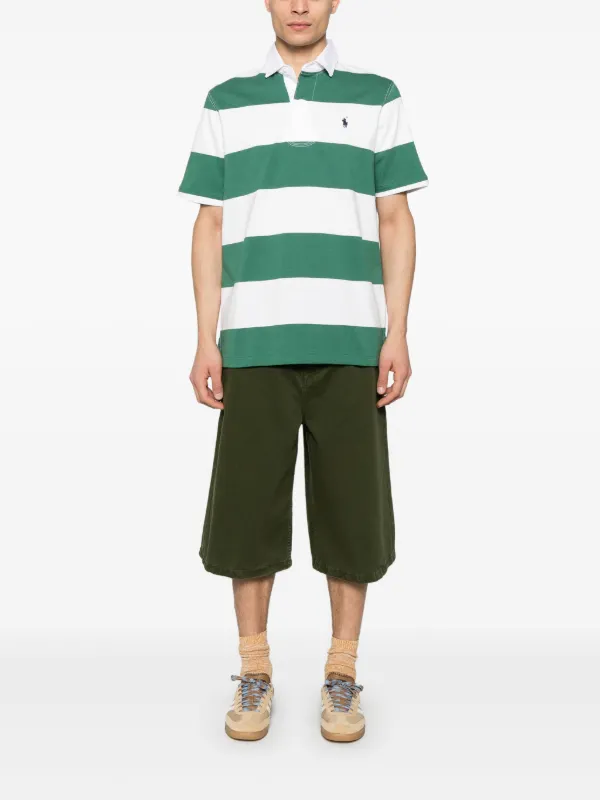Polo by Ralph Lauren グリーンストライプポロシャツ Polo Ralph Lauren Striped Polo Shirt | Green | FARFETCH