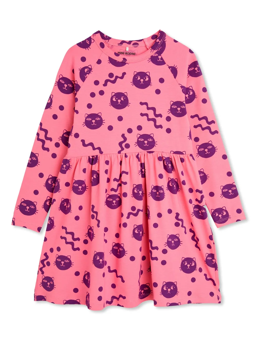 Mini Rodini Jurk met katprint Roze